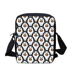 Kuiaobaty Damen-Umhängetasche, kleine Kuriertasche für Schulmädchen mit verstellbarem Riemen, kleine Umhängetasche, pinguin von Kuiaobaty