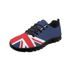 Kuiaobaty Laufschuhe für Herren, Camouflage, Tierstruktur, Tribal-Muster, athletische Sneaker, leichte Sportschuhe, Schwarz, Design Union Jack, 45.5 EU von Kuiaobaty