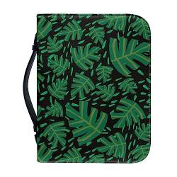 Kuiaobaty Monstera Buchhülle für Notebooks, PU-Leder, Buchhülle mit Stifttasche, Buchschutz für Buch, Geschenk von Kuiaobaty