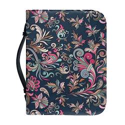 Kuiaobaty Vintage-Buchtasche mit Reißverschluss, Blumenmuster, Tragetasche mit Griff für Notebook, Buch-Geschenk für Mädchen, Frauen, Mutter, Kinder von Kuiaobaty