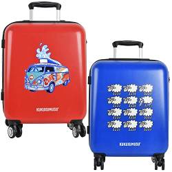 Kukuxumusu Set mit 2 Reisekoffern, Marineblau und Rot, Estándar, Zeitgenössisch, jugendlich und lustig von Kukuxumusu