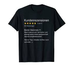Herren Steinmetz Zunft - Bildhauer Bildner Steinhauer Steinmetz T-Shirt von Kundenrezensionen Berufe Bewertung Geschenkideen