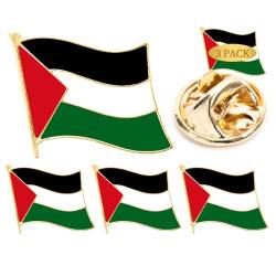 3 Stück Palästina Flagge Revers Pin Badge National Country Flagge Button Revers Pin von Kunoli