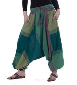 Kunst und Magie Bunte Aladin Haremshose mit 2 Taschen, Grün von Kunst und Magie