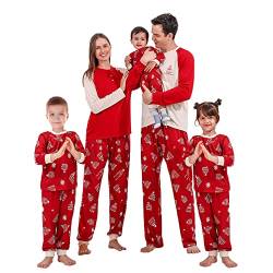 Kunyeah Passende Familien Pyjama Weihnachten Schlafanzug Set Langer Pyjama Outfits für Kinder,Herren,Damen von Kunyeah