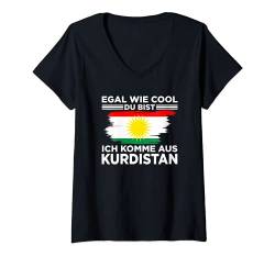 Damen Egal wie cool du bist ich komme aus Kurdistan T-Shirt mit V-Ausschnitt von Kurdistan Kurden Kurdisches Geschenk