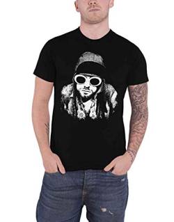 Kurt Cobain T Shirt Sunglasses Portrait Schwarz & Weiß Nue offiziell Herren L von Kurt Cobain