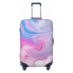 Bunte Marmor Pastell Rosa Blau Lila Druck Kofferabdeckung Personalisierte Reisegepäck Abdeckung Trolley Fall Abdeckung Reisegepäck Protector Abdeckung Geeignet Für Reisen Geschäftsreise, Schwarz , XL von Kururi