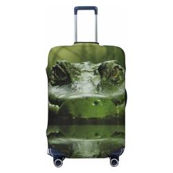 Gator Lurking Green Print Kofferabdeckung Personalisierte Reisegepäckabdeckung Trolley Fall Abdeckung Reisegepäck Protector Abdeckung Geeignet Für Reisen Geschäftsreise, Schwarz , L von Kururi