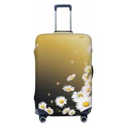 Gebogene Kamille Blumen Fliegende Schmetterlinge Druck Kofferabdeckung Personalisierte Reisegepäck Abdeckung Trolley Fall Abdeckung Reisegepäck Protector Abdeckung Geeignet Für Reisen Geschäftsreise, von Kururi