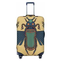 Kururi Ägyptischer Skarabäus-Druck Kofferabdeckung Personalisierte Reisegepäckabdeckung Trolley Fall Abdeckung Reisegepäck Protector Abdeckung Geeignet Für Reisen Geschäftsreise, Schwarz , S von Kururi