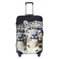 Kururi Blue Eyed Snow Leopard Print Kofferabdeckung Personalisierte Reisegepäck Abdeckung Trolley Fall Abdeckung Reisegepäck Protector Abdeckung Geeignet Für Reisen Geschäftsreise 45,7-81,3 cm, von Kururi