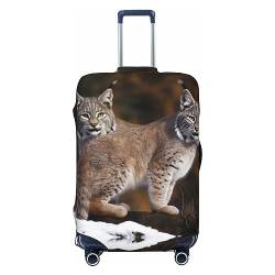 Kururi Canada Lynx Print Kofferabdeckung Personalisierte Reisegepäck Abdeckung Trolley Fall Abdeckung Reisegepäck Protector Abdeckung Geeignet Für Reisen Geschäftsreise 45,7-81,3 cm, Schwarz , S von Kururi