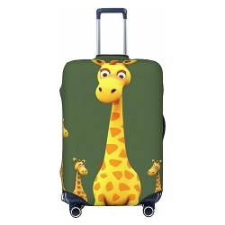 Kururi Cartoon Giraffe Print Kofferabdeckung Personalisierte Reise Gepäck Abdeckung Trolley Fall Abdeckung Reisegepäck Protector Abdeckung Geeignet Für Reisen Geschäftsreise 45,7-81,3 cm, Schwarz , XL von Kururi