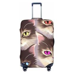 Kururi Carttoon Cat Print Kofferabdeckung Personalisierte Reisegepäck Abdeckung Trolley Fall Abdeckung Reisegepäck Protector Abdeckung Geeignet Für Reisen Geschäftsreise, Schwarz , S von Kururi