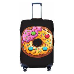 Kururi Donut Print Koffer Abdeckung Personalisierte Reise Gepäck Abdeckung Trolley Fall Abdeckung Reisegepäck Protector Abdeckung Geeignet Für Reisen Geschäftsreise, Schwarz , L von Kururi