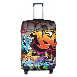 Kururi Graffiti Hip Hop Print Kofferabdeckung Personalisierte Reisegepäck Abdeckung Trolley Fall Abdeckung Reisegepäck Protector Abdeckung Geeignet Für Reisen Geschäftsreise, Schwarz , M von Kururi