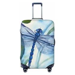 Kururi Handbemalte blaue Libellen-Druck-Kofferabdeckung Personalisierte Reisegepäckabdeckung Trolley Fall Abdeckung Reisegepäck Protector Abdeckung Geeignet Für Reisen Geschäftsreise, Schwarz , XL von Kururi