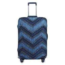 Kururi Koffer-Abdeckung mit Farbverlauf, blau, Denim-Druck, personalisierbar, Reisegepäckabdeckung, Trolley-Kasten-Abdeckung, geeignet für Reisen, Geschäftsreise, Schwarz , L von Kururi