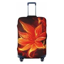 Kururi Koffer-Abdeckung mit Flaming Fire Flowers Print Personalized Travel Luggage Cover Trolley Case Cover Travel Luggage Protector Cover Suitable For Travel Business Trip, Schwarz , XL von Kururi