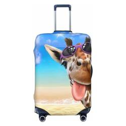 Kururi Koffer mit Giraffen-Druck, Reisegepäckschutz, Trolley-Koffer, geeignet für Reisen, Geschäftsreisen, Schwarz , 90 von Kururi