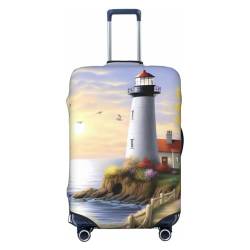 Kururi Lighthouse Diamond Painting Print Kofferabdeckung Personalisierte Reisegepäckabdeckung Trolley Case Cover Reisegepäck Protector Abdeckung Geeignet Für Reisen Geschäftsreise, Schwarz , S von Kururi