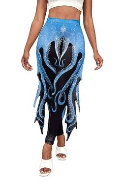 Kuukaas Meerjungfrau Kostüm Damen Meerjungfrau Leggings Damen Push Up Halloween Kostüm Damen Mermaid Leggings Damen S von Kuukaas