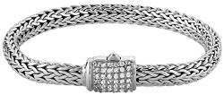 Kuzzoi Buddha Design Silber-Armband für Damen, handgefertigtes Armband aus massiven 925er Sterling Silber mit 42 Cubic Zirkonia, exklusives Damen-Armband Gravur, 7mm breit, 335203-018 von Kuzzoi