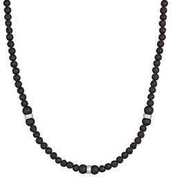 Kuzzoi Buddha Herren Naturstein Halskette, Steinkette aus Lava Perlen (8 mm), Herrenkette mit Silber Bead aus 925 Sterling Silber, Halsschmuck für Männer, Länge ca. 50 cm von Kuzzoi