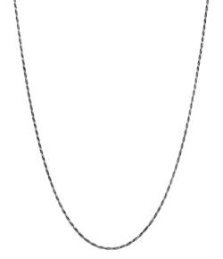 Kuzzoi Exklusive 925 Silber Herren Halskette für Anhänger, Herren Silberkette (1.4 mm) oxidiert, Kordelkette ohne Anhänger für Mann und Frau, Basic Kette gedrehte Optik, Länge 55 cm von Kuzzoi