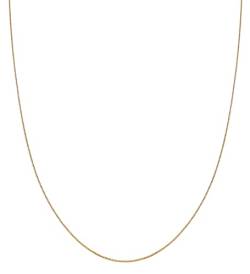 Kuzzoi Exklusive 925 Silber Herren Halskette für Anhänger, Herren Silberkette vergoldet (1 mm), Goldene Kette ohne Anhänger für Mann und Frau, Veneziakette Basic Box Chain, Länge 55 + 5 cm von Kuzzoi