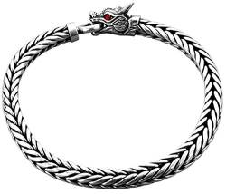 Kuzzoi Herren Armband mit einem kunstvoll als Drachenkopf gearbeiteten Verschluss, 925er Sterling Silber, Länge 21 cm, 232095-021 von Kuzzoi