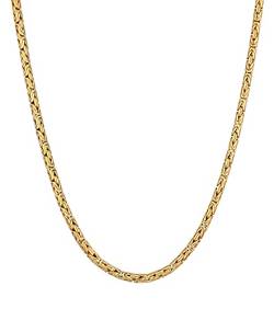 Kuzzoi Herren Halskette aus 925 Sterling Silber vergoldet, Exklusive Königskette Silber Herren (4 mm), Goldene Silber Kette für Herren ohne Anhänger, Länge 50 cm von Kuzzoi