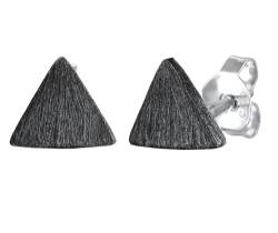 Kuzzoi Herren-Ohrringe Ohrstecker Dreieck (7 mm) gebürstet oxidiert Herren Stecker für Männer im Vintage Style aus 925 Sterling Silber von Kuzzoi