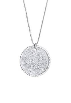 Kuzzoi Herren Silber-Halskette mit Münz Anhänger Rund (25 mm), Halskette für den Mann in 925 Sterling Silber, Kette mit antiken Coin, Herrenkette mit Anhänger handgearbeitet von Kuzzoi