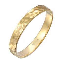 Kuzzoi Herrenring (4 mm) Goldring Massiv für Männer Handgefertigt aus 375er Gelbgold Bandring Ehering Verlobungsring Freundschaftsring gehämmert, Ringgröße 60, 0604411323_60 von Kuzzoi