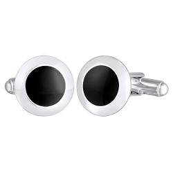 Kuzzoi Manschettenknöpfe für Herren, Cufflinks Modern rund, aus feinstem 925er Sterling Silber, Moderner Schmuck für das Hemd, Stilvolles Männer Geschenk für Hochzeit und Geburtstag von Kuzzoi