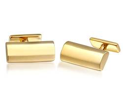 Kuzzoi Manschettenknöpfe für Herren rechteckig geformt, aus echtem 375er Gelbgold, Gold Cufflinks für das Hemd, Stilvolles Männer Geschenk für Hochzeit und Geburtstag von Kuzzoi