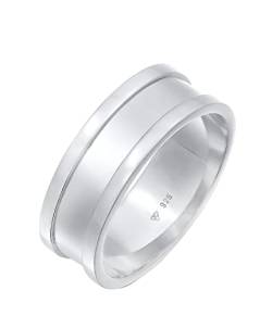 Kuzzoi Massiver Herrenring Breit, Bandring (8 mm) breit in 925 Sterling Silber, Silberring poliert im gradlinigen Design, Ring für Männer in der Ringgröße 60, 0604291422_60 von Kuzzoi