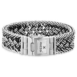 Kuzzoi Silberarmband Herrenarmband aus massivem 925er Sterling Silber, Breite 20 mm, Länge 23 cm, 335104-023 von Kuzzoi