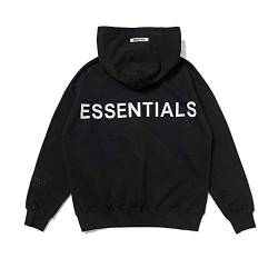 Kxin Fog Essentials 3M Reflektierender High Street Hoodie Pullover für Damen und Herren Gr. M, Schwarz von Kxin