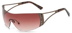 Kyiduo Wrap Around Sonnenbrille für Damen und Herren Y2k Sonnenbrille mit Gradientenglas (Gray Frame - Gradient Brown Lens) von Kyiduo