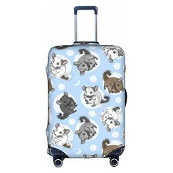 Kyliele Blue Chinchillas and Moon Travel Dust-Proof Suitcase Cover Luggage Protector Luggage Trunk Case Accessories Holiday, weiß, S von Kyliele