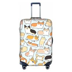 Kyliele Corgi Pattern Travel Dust-Proof Suitcase Cover Luggage Protector Luggage Trunk Case Accessories Holiday, weiß, L von Kyliele