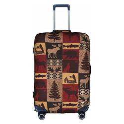 Kyliele Lodge Bear Deer Fish Travel Dust-Proof Suitcase Cover Luggage Protector Luggage Trunk Case Accessories Holiday, weiß, L von Kyliele