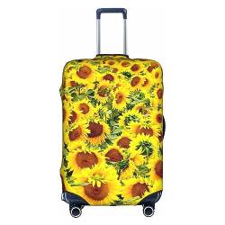 Kyliele Sunflowers Reisekofferabdeckung, staubdicht, Gepäckschutz, Gepäckkoffer, Zubehör, Urlaub, weiß, S von Kyliele