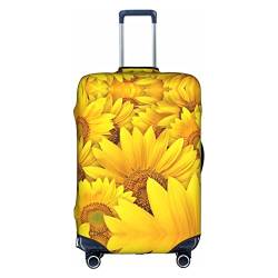 Kyliele Sunflowers Reisekofferabdeckung, staubdicht, Gepäckschutz, Gepäckkoffer, Zubehör, Urlaub, weiß, xl von Kyliele