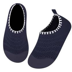 Kyopp Hausschuhe Kinder Junge Mädchen Rutschfeste Atmungsaktive Pantoffeln Kleinkinder Hüttenschuhe Slipper Sommer（380 Marineblau 34/35EU） von Kyopp