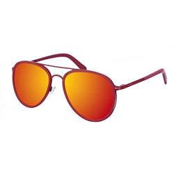 Kypers Cameron Sonnenbrille aus Metall, ovale Form, Unisex, burgunderrot, Einheitsgröße von Kypers