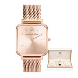 L'AMORE MILANO Damenuhr Rosenbox - Schönes Geschenk für Frauen - Hochwertige Armbanduhr Damen - Geschenkidee für Freundin & Mama - Elegante Damen Uhr Rosegold von L'AMORE MILANO